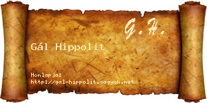 Gál Hippolit névjegykártya